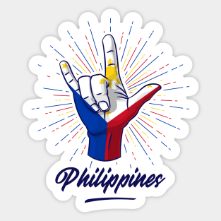 I Love You Philippines Hand Gesture Cute Gift Women Men Sticker